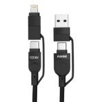 Noise Power Series 4-in-1 Braided Multi Charging Cable – 100W, 1M, Black - Image 3