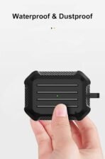 Sounce Rugged AirPods Pro Case Cover with Keychain – Black - Image 4