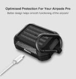 Sounce Rugged AirPods Pro Case Cover with Keychain – Black - Image 3